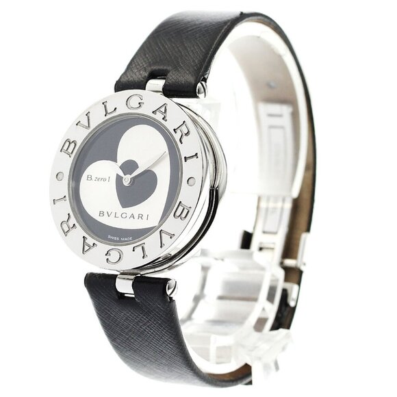 BVLGARI B.zero1 double heart BZ30S Black / Silver Dial Quartz Ladies - Picture 1 of 12